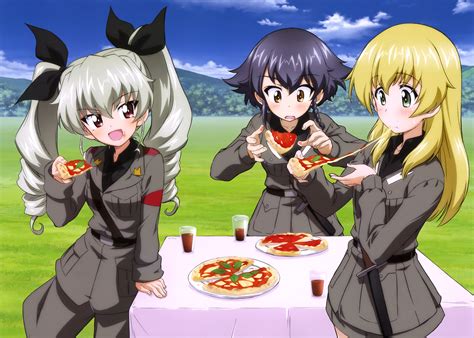 Anchovy Pepperoni And Carpaccio Girls Und Panzer Drawn By Sugimoto