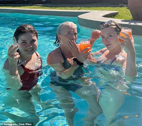 Emma Thompson Indulges In An Aperol In The Pool With Her Daughter Gaia Wise As They