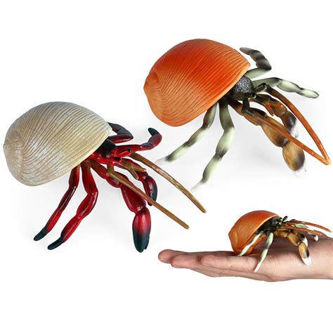Cheersus 2pcs Simulated Sea Life Animals Hermit Crab Figurines