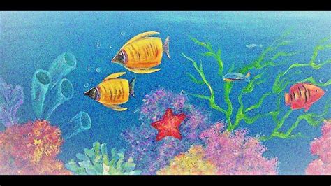 Ocean Coral Reef Acrylic Painting Tutorial Live Beginner Lesson How T