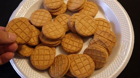 Nabisco, nutter butter cookies (1 serving). these are Round NUTTER BUTTER Sandwich Cookies ⭐⭐⭐ - YouTube