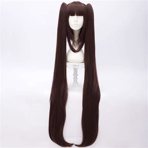 Anime 35cm Medium Reddish Brown Wavy Daily Bangs Hair Cosplay Full Wig