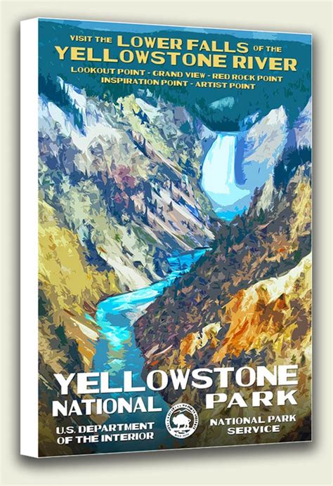 yellowstone canvas art print yellowstone wall art national park posters