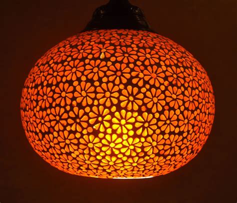 This lamp shade set is available in a wide variety of finishes. Antique Glass Ceiling Lamp Orange Mosaic Hanging Pendant Lamp Christmas 8 X 12" | Hanging lamp ...