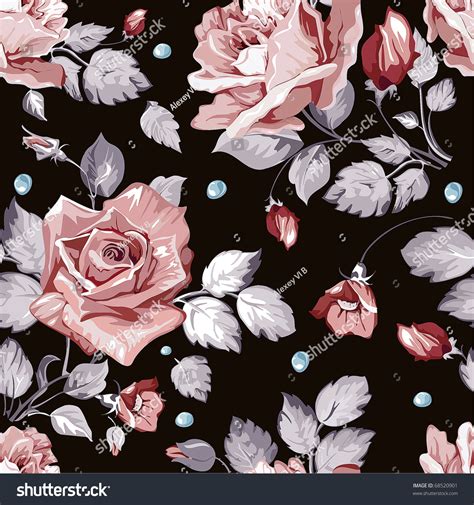 Dongetrabi Black Rose Pattern Wallpaper Images