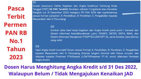 Penilaian Angka Kredit Dosen Sesuai Permenpanrb No Tahun Youtube