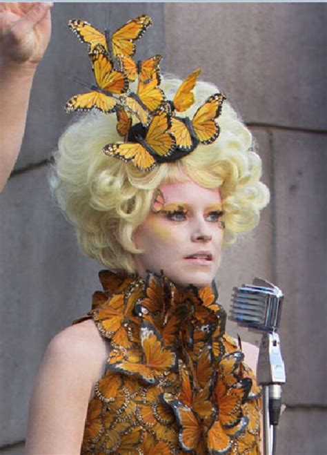 Effie Trinket Fast Orange Butterfly Costume Feather