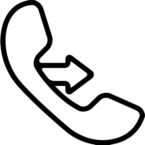 Call Answer Symbol Of An Auricular With Right Arrow Vector Svg Icon