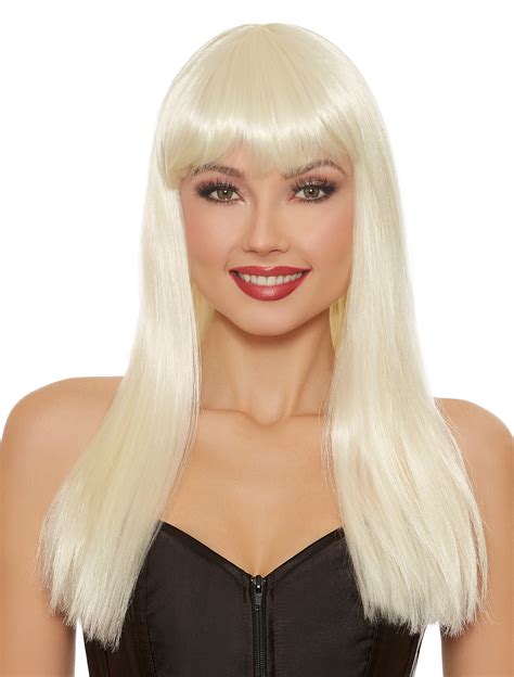 Dreamgirl Womens Long Straight Platinum Blonde Wig