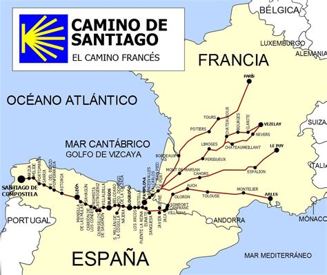 Map Of The Camino De Santiago De Compostela Maps 1 All Routes 2
