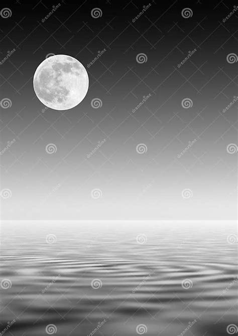 Moon Over Water Stock Illustration Illustration Of System 4932933