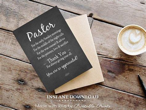 Pastor Appreciation Card Editable Printable 5x7 Card Add Your Own