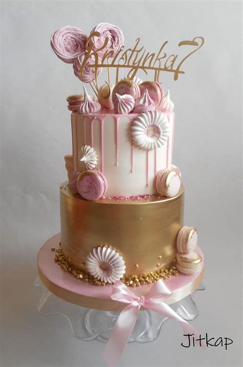 gold and rose cake