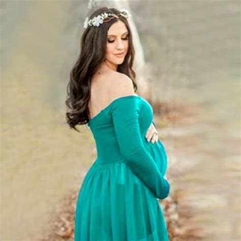 Maternity Photography Props Shoot Maxi Maternity Dress Maternity Gown Photography Long Sleeve