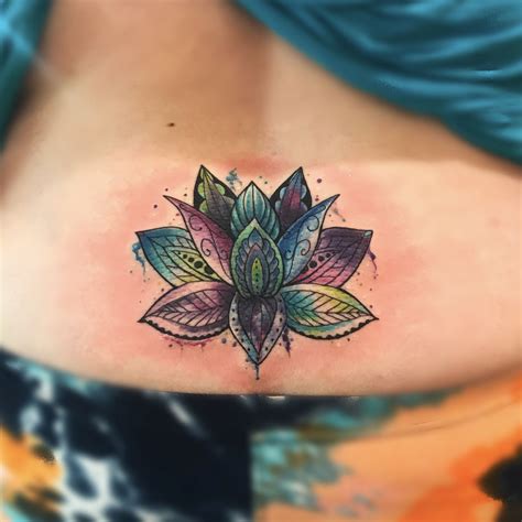 Lotus Mandala Watercolor Coverup Tattoo Flower Cover Up Tattoos