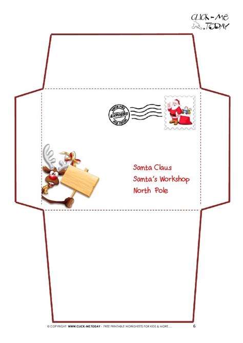 When you want a letter in the form of a postcard, this template. Printable Letter to Santa Claus envelope template ...