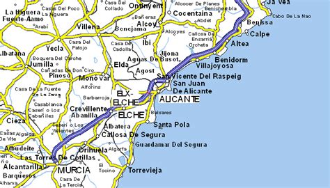 Karta Alicante Map Spain Costa Blanca Alicante Tourist Albir