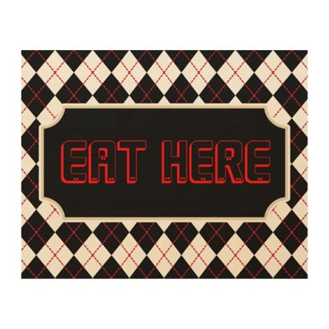 Eat Here Sign Wood Canvas Zazzle
