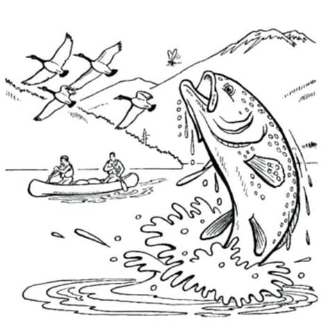 Cool Coloring Pages Of Hunting And Fishing | Cool coloring pages, Fish