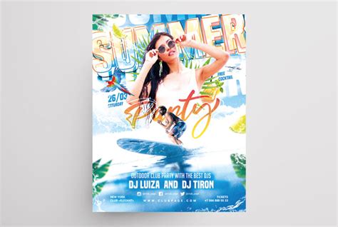Summer Tropical Party Free Psd Flyer Template Stockpsd