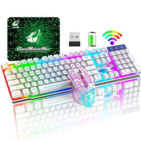 Ziyoulang Wireless Gaming Keyboard And Mouse Combo With Rainbow Led