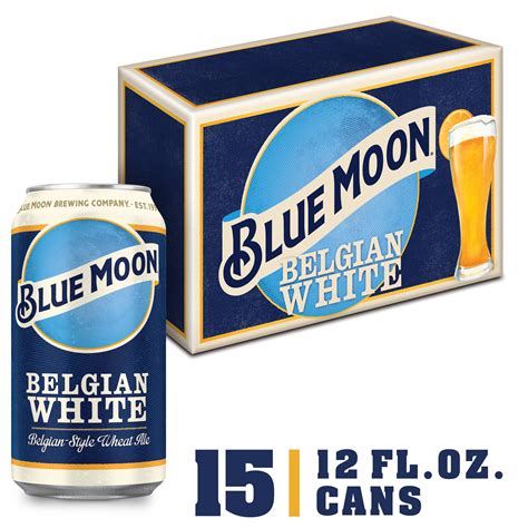 Blue Moon Belgian White Wheat Craft Beer 15 Pack 12 Fl Oz Cans