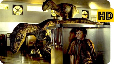 The Raptors Kitchen Attack Scene Jurassic Park 1 Youtube