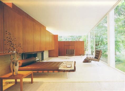 An Interior Shot Of The Farnsworth House Mies Van Der Rohes Designed