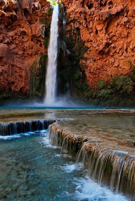 This Image Is Of Mooney Falls On The Havasupai Indian Reservation In