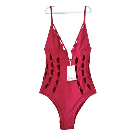 pre owned zimmermann one piece swimsuit in pink modesens