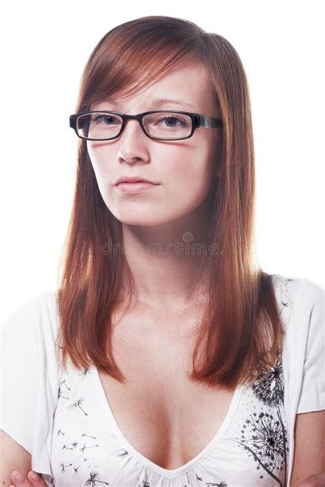 Smart Girl In Glasses Stock Image Image Of Head Lips 7377989