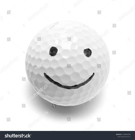 Golf Ball Smiley Face Isolated On Stock Photo 1338969998 Shutterstock