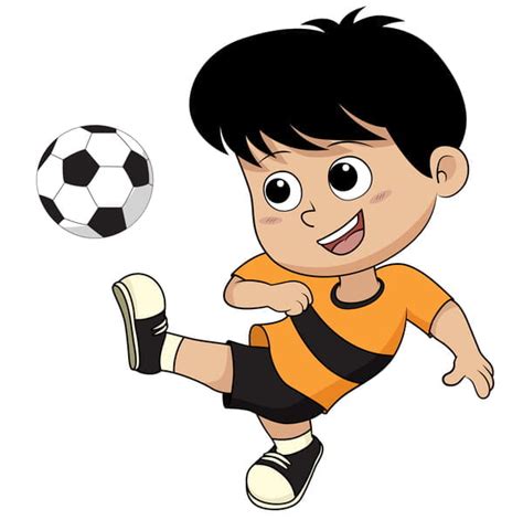 Cartoon Kid With Soccer Vector Eps Uidownload