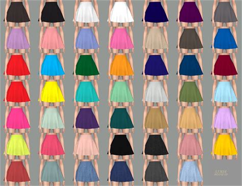 Skater Mini Skirt V1스케이터 미니 스커트 단색 버전여자 의상 Sims4 Marigold