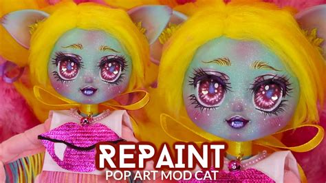 Repaint Pop Art 1960s Kitty Ooak Lol Omg Neonlicious Custom Doll