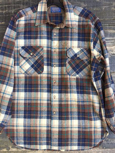Pendleton Flannel Shirt W Plaid Design Boardwalk Vintage