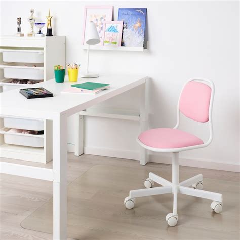 ÖrfjÄll Childs Desk Chair White Vissle Pink Ikea