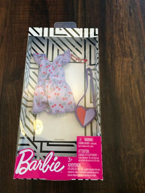 Barbie Complete Look Cherry Print Purple Romper Fashion Outfit Heart