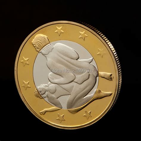 Funny Sex Souvenir Coins Replica Gold Coin Classic Euro Decorative Metal Crafts Coin Free