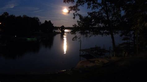 Moon Over The Lake Photo Lake Celestial
