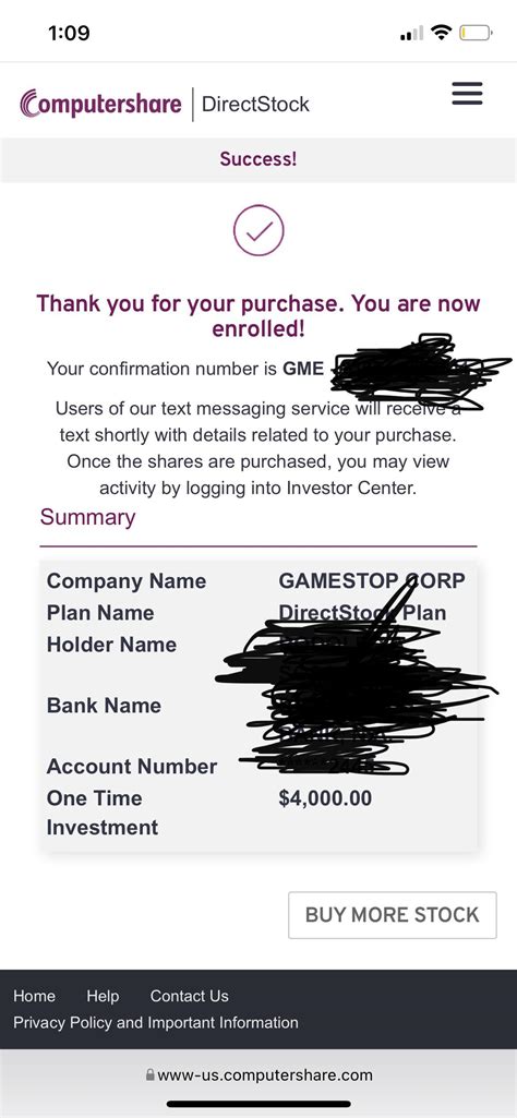 Finally Bought My First Shares Thru Computershare Thanks For The