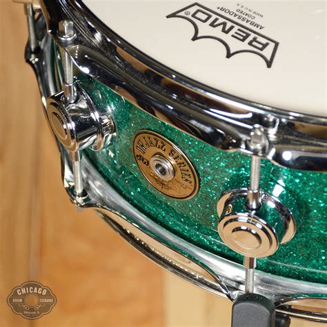 Dw 5x14 Jazz Series Maplegum Snare Drum Green Glass Glitter Chicago