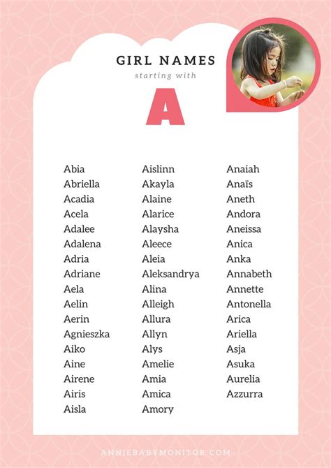 50 Unique Baby Girl Names Starting With A Rare Baby Girl Names