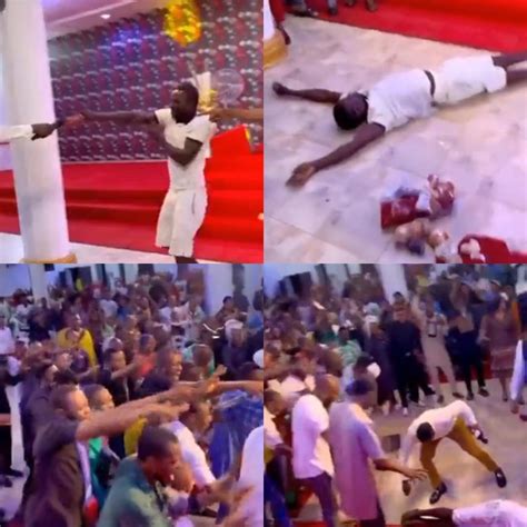 Moment Pastor And Congregation Calls Down ‘holy Ghost Fire On Man Who