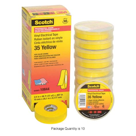 3m Scotch Vinyl Electrical Color Coding Tape 35 Yellow 34 X 66