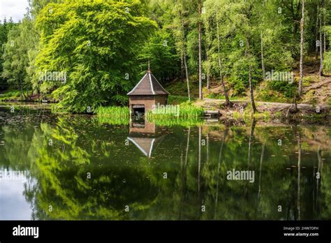 Loch Dunmore Boathouse In Faskally Forest Near Pitlochry In Perthshire