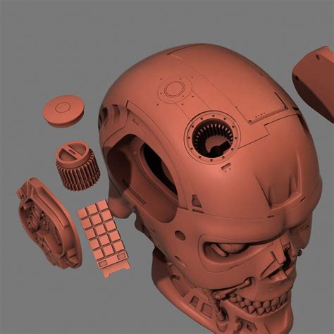 Terminator T 800 Skull Bust V2 3D Print Model By The Djon