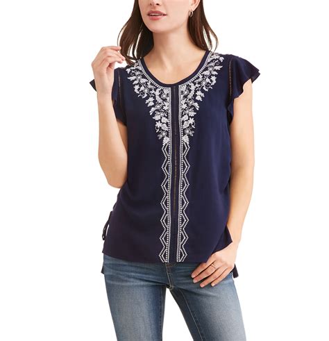 Womens Flutter Sleeve Top