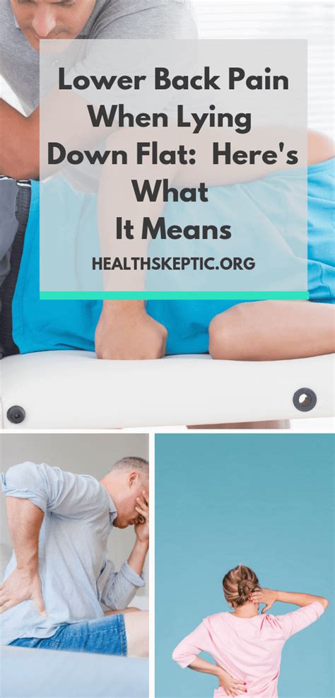 When lying on one side, place a pillow between legs to keep legs parallel and support the hips, pelvis, and spine. Lower Back Pain When Lying Down Flat: What It Means ...