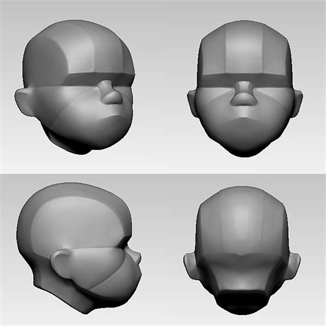 Artstation Simplified Heads Mahan Amin Modelagem De Personagens Técnicas De Ilustração
